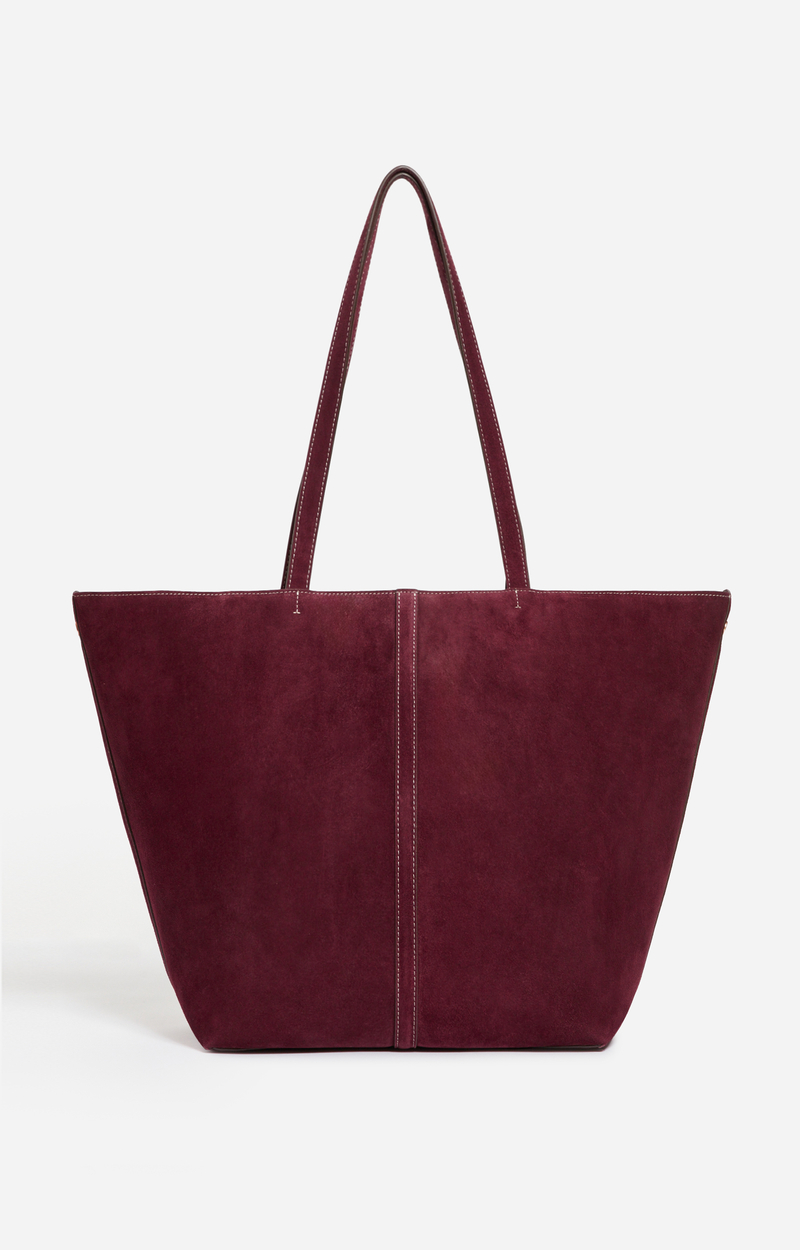 Large Calf Leather Daily Tote 100% Cowhide Leather Cognac