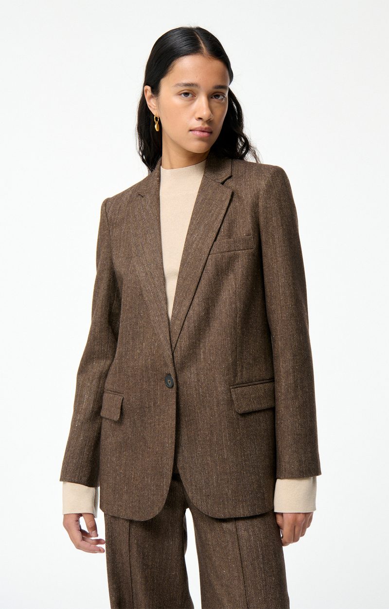 Veste Courte En Tweed Gris Vanessa Bruno Athé - Taille 38 - Occasion Très Bon état